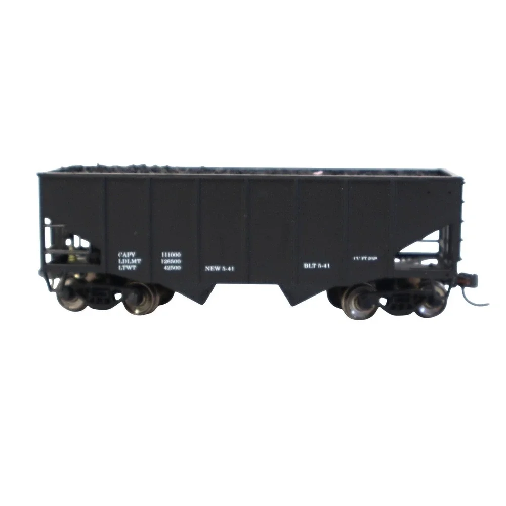HO Scale Black Hopper Rail Car with Coal Load BLT 5-41 Freight Train Model